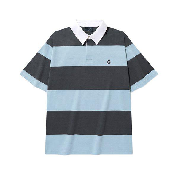 Cロゴ ラグビーカラー Tシャツ チャコール CO2502ST07CH