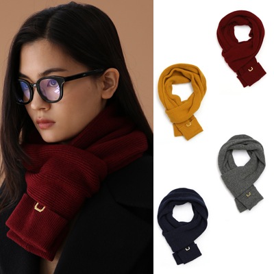 UNDERCONTROL正規品SLEEVE MUFFLER / LAMBS WOOL 4COLORロング丈マフラー本社直入業者韓国ファッションの基本マフラー