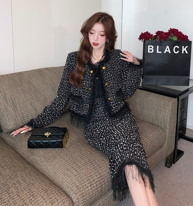 セットアップ ジャケット スカート ツイード ショートジャケットコート ロングスカート ツーピーススーツ 上下セット きれいめ 大人 上品 おしゃれ お洒落 エレガント 春 秋 冬 入学式 入園式