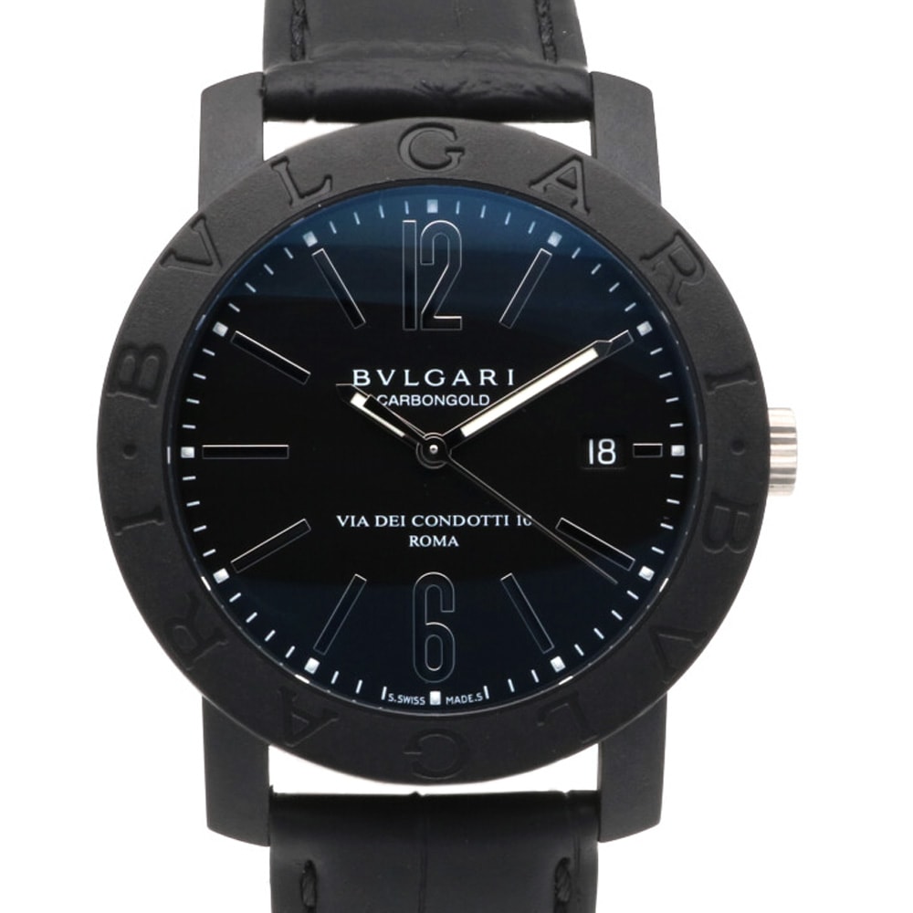 ブルガリ ブルガリブルガリ　カーボン 腕時計 カーボン BB40CL 自動巻き 1年保証 BVLGARI 中古 美品