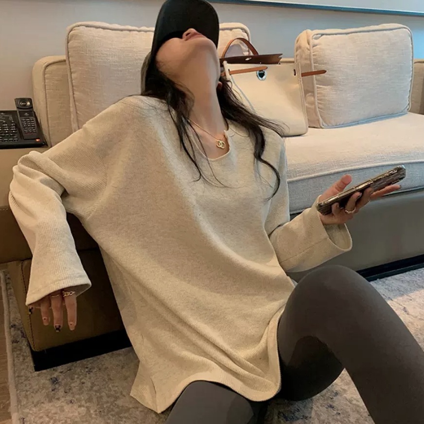 トップス デート カットソー 袖あり 長袖 春 秋 10代 20代 30代 レディース 女性用 OL 個性的 ホワイト アプリコット ブラック フリーサイズ こなれ感 エレガント クール