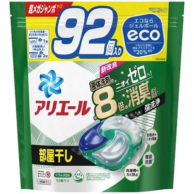 P&Gアリエール ジェルボール 4D 部屋干し用 つめかえ用 超メガジャンボサイズ 92個入