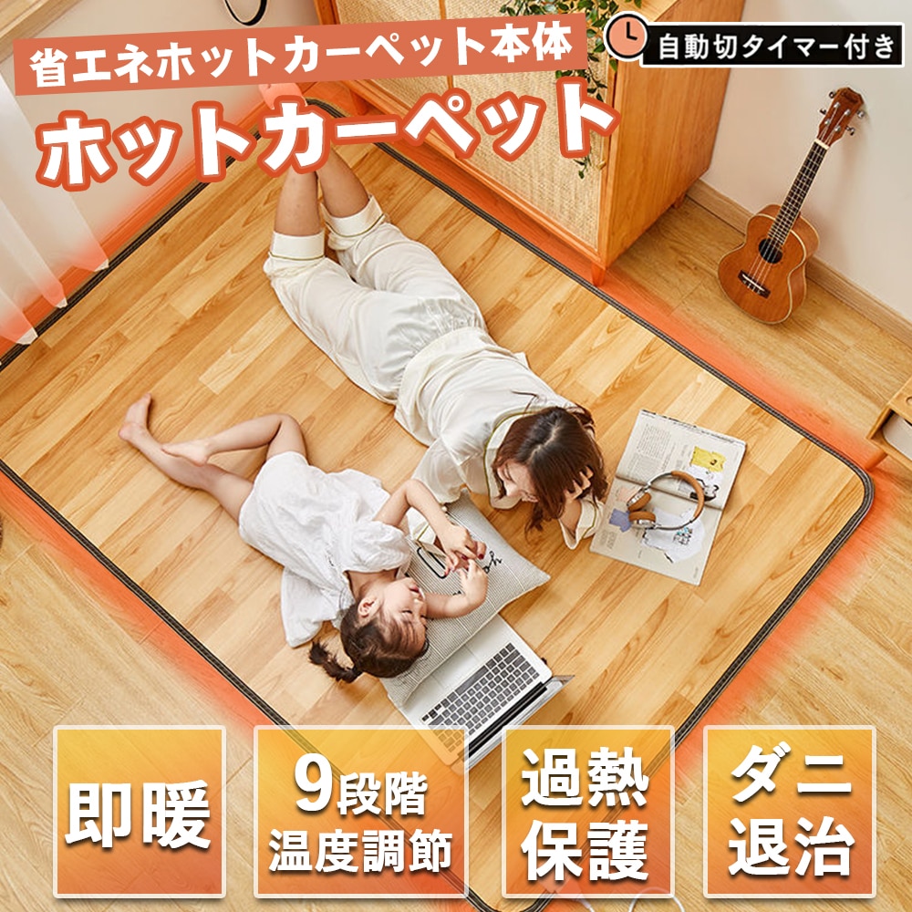 ホットカーペット ホットマット 2畳 1畳 1.5畳 3畳 フローリング調ホットカーペット 省エネ 電気カーペット コンパクト 電気マット ダニ退治機能付 滑り止め付 簡単操作 温度調節 コンパクト