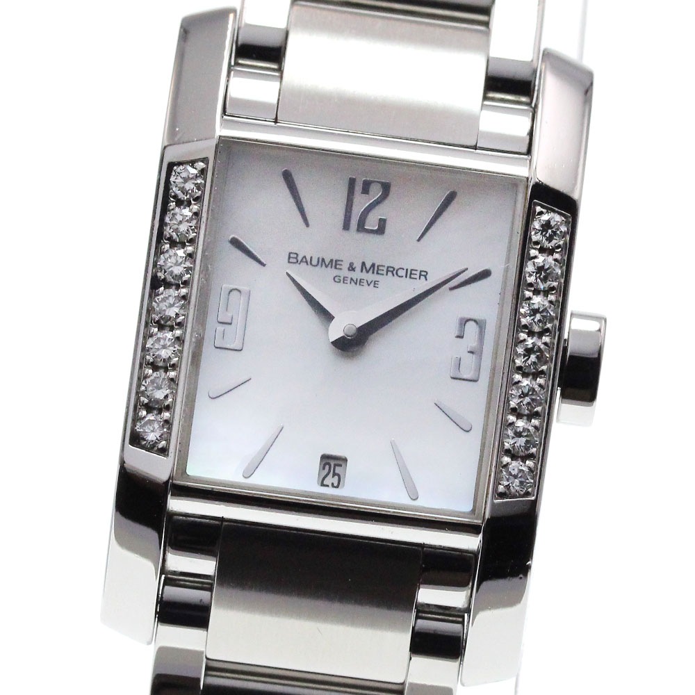 ボーム＆メルシェ Baume & Mercier M0A08569/65516 ハンプトン ダイヤベゼル クォーツ レディース 保証書付き_827569【中古】