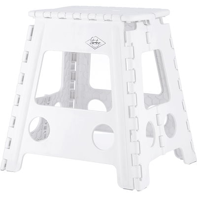 他サイト： 脚立 折りたたみ椅子 高さ39cm ホワイト フォールディングステップスツールH39cmWH1コハコの商品画像