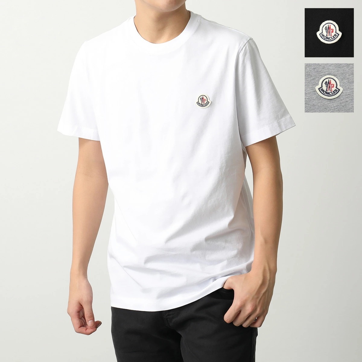 MONCLER モンクレール 半袖 Tシャツ【1枚単品】8C00033 829H8 メンズ パックT クルーネック ロゴパッチ ロゴT コットン カットソー カラー6色