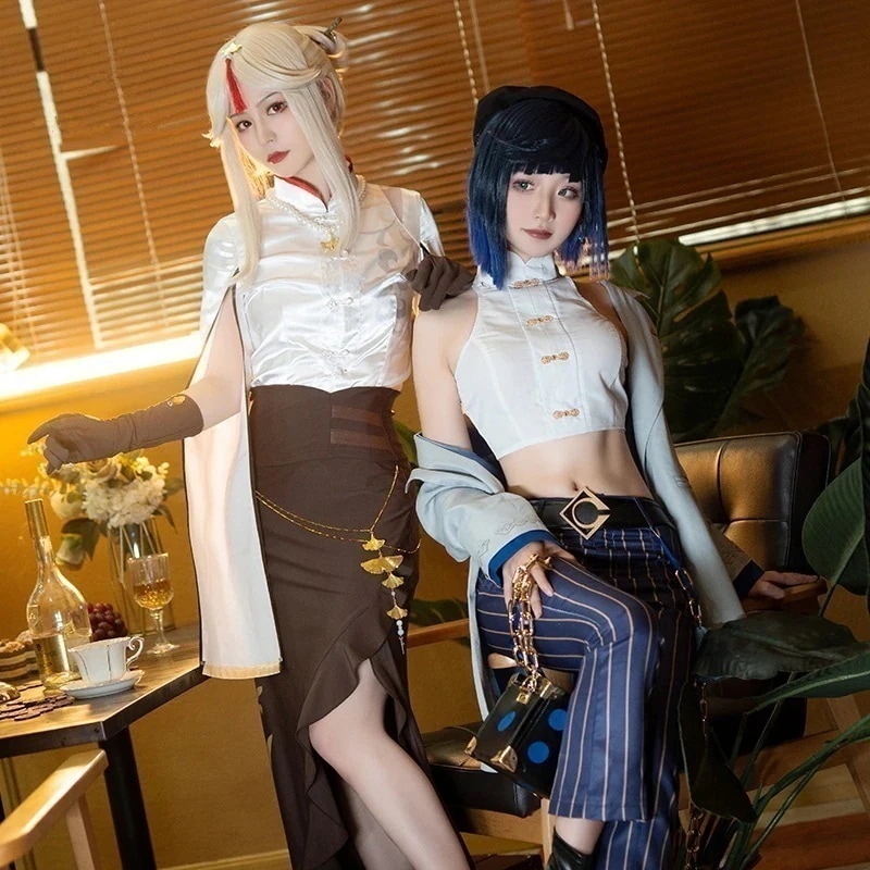コスチューム コスプレ衣装 コラボ ピザハット 原神 凝光 Genshin げんしん 原神 スーツ ハロウィン 年新作入荷コスプレ
