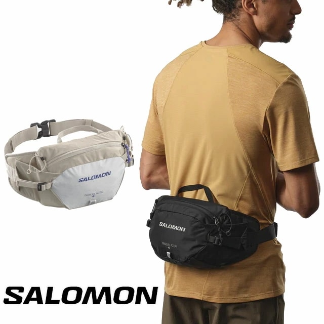 サロモン ウエストバッグ メンズ LC2183800 LC2183900 トレイルブレザー ウエストポーチ ボディバッグ 男女兼用 ランニング ジョギング アウトドア 1L 黒 グレージュ