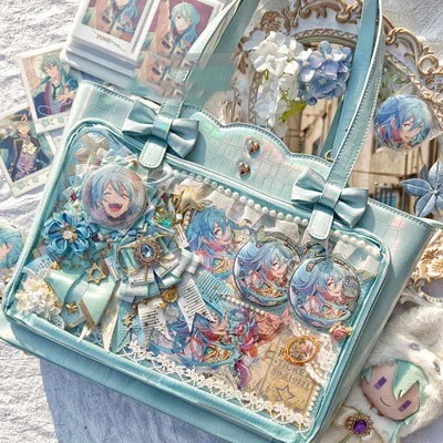 ゆめかわ全6カラーu3000大容量クロコダイル痛バッグ 痛バ レディース ショルダーバッグ通学 韓国 ファッション ゆめかわいい