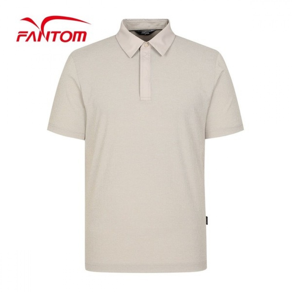 (Phantom) メンズシーサッカーカラー半袖Tシャツ