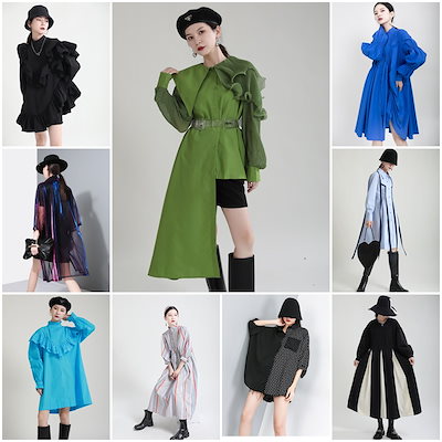 Qoo10 お洒落が決まる変形デザインワンピース韓国 レディース服