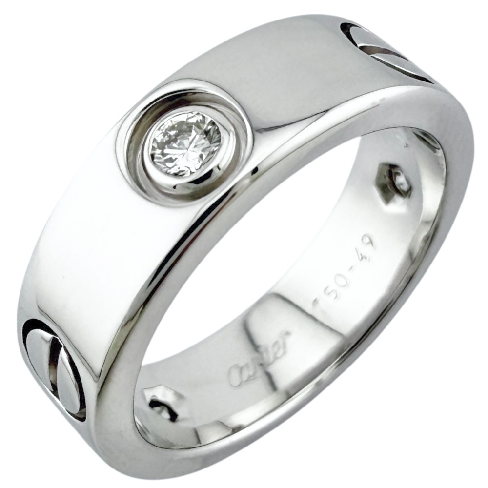 カルティエ ラブ リング 指輪 9号 18金 K18ホワイトゴールド ダイヤモンド CARTIER 中古 美品