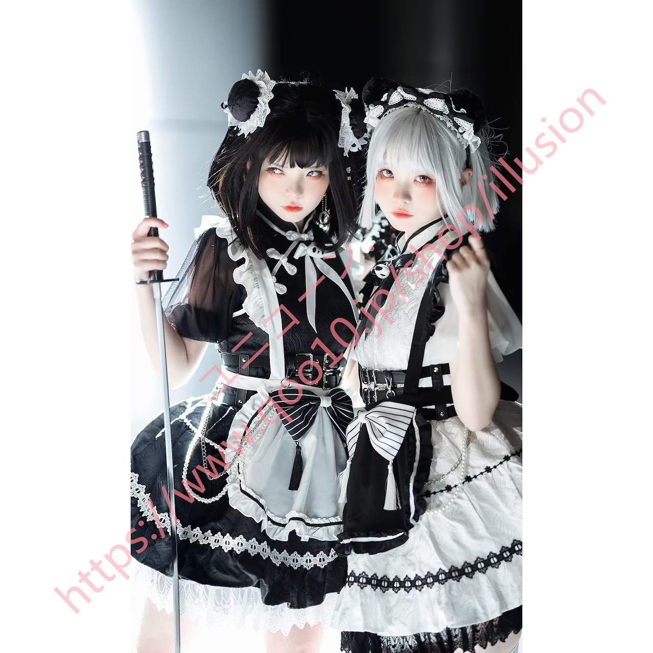 三天内出荷）今年人気のロリータ中華風ダークボーダーロリータスーツメイド大判COSキャンパス制服日系白黒ロリータワンピース