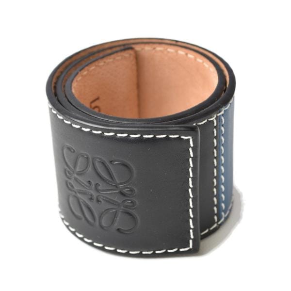 ブレスレット/バングル メンズ レディース LOEWE アナグラム 119.29.338 SLAP スラップ ブレスレット ブラック/ブルー