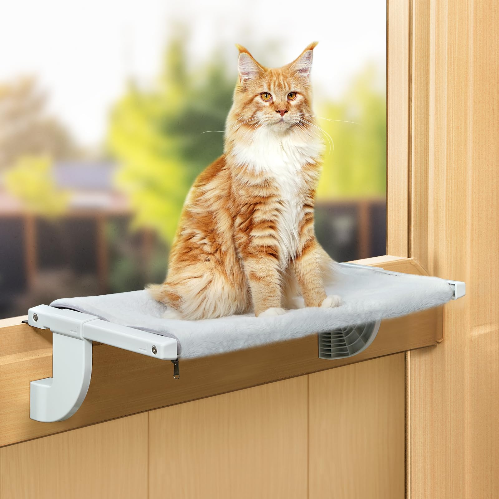 GUUSII 掛け式猫ハンモック ねこハンモック 猫ベッド 窓掛け式 ベッド 棚掛け ねこ はんもっく ねこソファ 猫窓パーチ 猫窓ハンモック 屋内用 頑丈 調節可能 耐久性 安定 猫用ベッド 省スペ