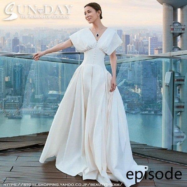 新品ウェディングドレス 白 フォーマルドレス ウエディングドレス エレガント 簡約 パーティードレス 花嫁ロングドレス ワンピース 結婚式 二次会 挙式yx6229