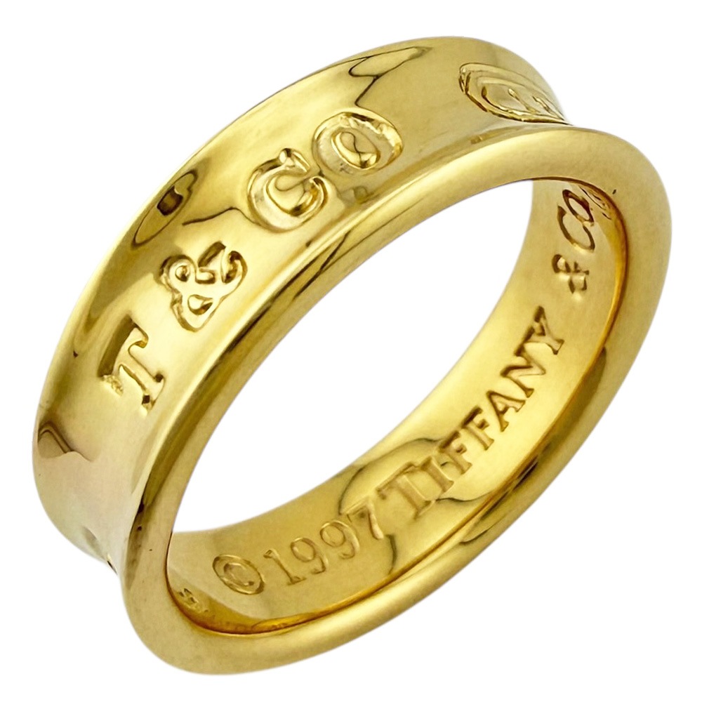 ティファニー 1837 ナロー リング 指輪 15号 18金 K18イエローゴールド TIFFANY&Co. 中古 美品