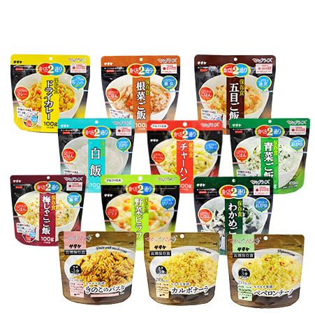 備蓄品 アルファ米 非常食 サタケマジックライス９種 マジックパスタ3個 4日分 12種セット まとめ買い