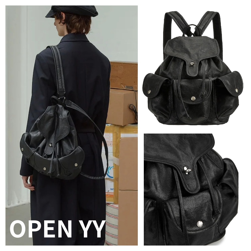 Oil Skin Cargo Backpack ブラック 韓国ブランド カーゴ カーゴ