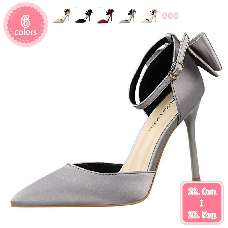 1000円OFFクーポン レディース 10cm ヒール パンプス おおきいサイズ パーティー 披露宴 ハイヒール ポインテッドトゥ アンクルストラップ サンダル セパレート クッション コンフォート