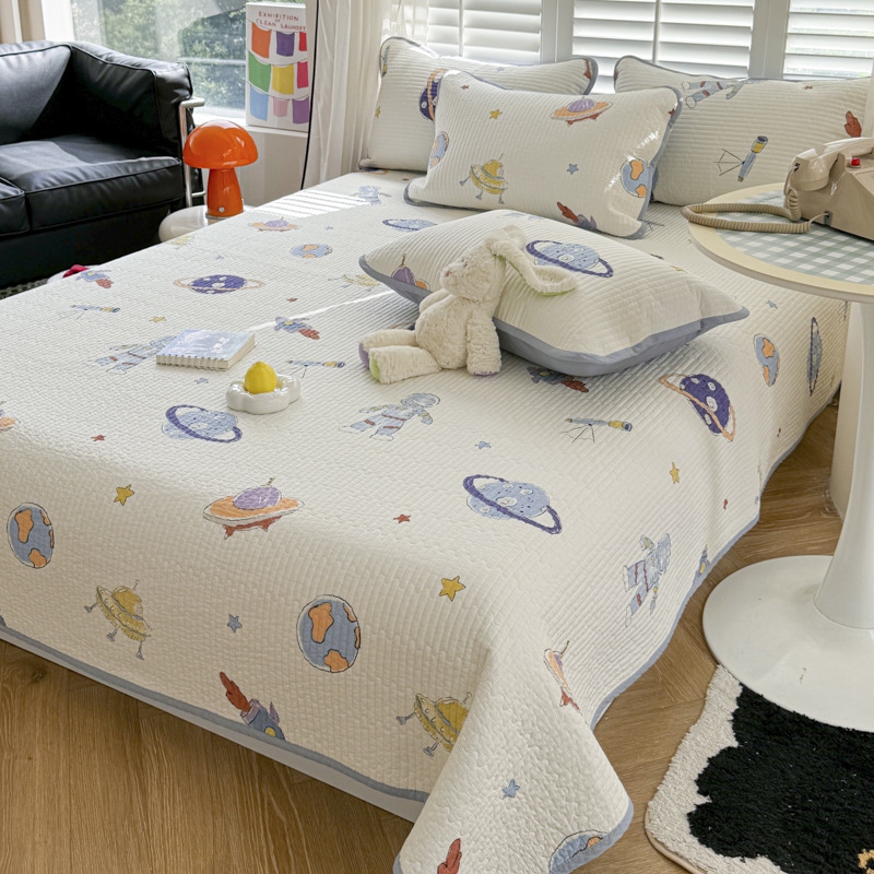 新しいクラスa両面綿の新jiangコットンベッドカバー3ピースセット高温洗浄コットンキルティング4シーズンカンカバー