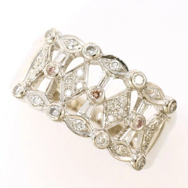 PT900 プラチナ リング 20号 ピンクダイヤ 0.04 ダイヤ 0.51 カード鑑別書 中古