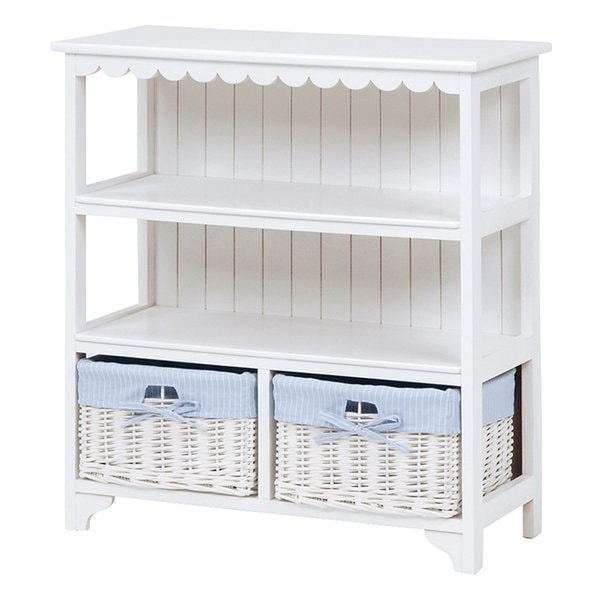 フリルバスケットキャビネット ホワイト・幅70×奥行30×高さ75cm MCC-5780WH 13,338円