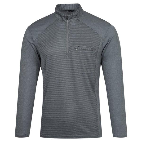 メンズ 季節の変わり目 スパン 多用途 ハーフジップ Tシャツ BR-TSA-JT681M-グレー