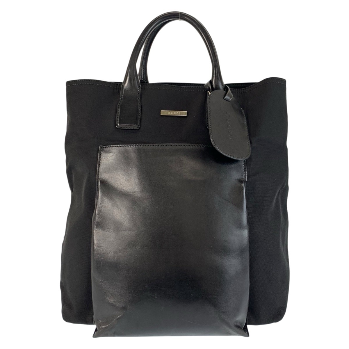 美品 ブラック 黒 ナイロン/レザー 019 2020 0528 06 トートバッグ ハンドバッグ レディース 601335