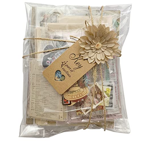 TOHYAN 約400枚入り 福袋 コラージュ 素材紙 シール 詰め合わせ デザインペーパー ジャンクジャーナル スクラップブック用品 プレゼント 海外文具