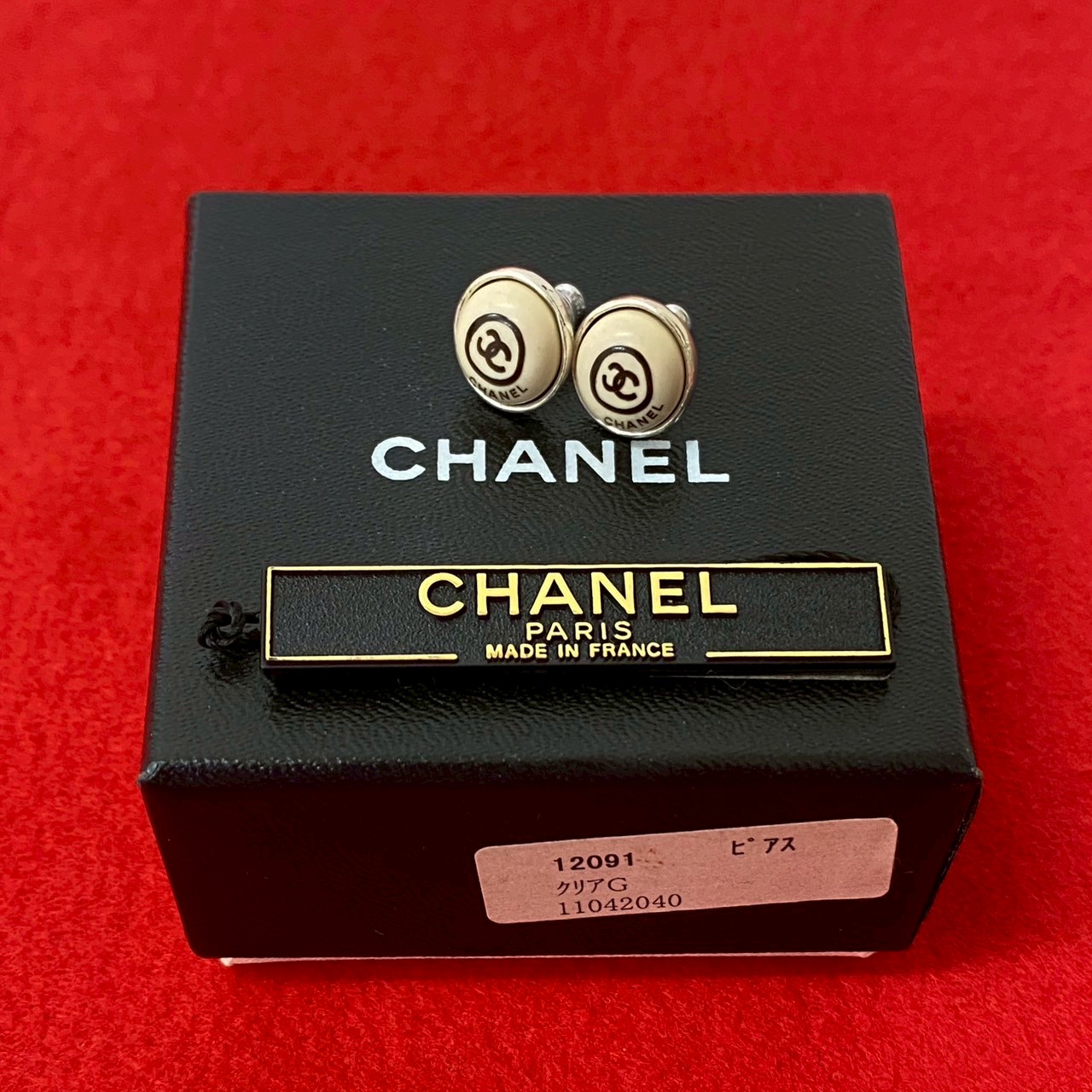 ヴィンテージ ココマークピアス 合金 メッキ シルバー 28009