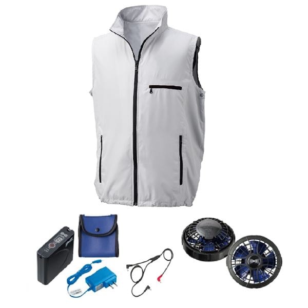 KU91830 空調服 ポリ製 ベスト FAN2400SPBB/LISUPER1 シルバー 5L