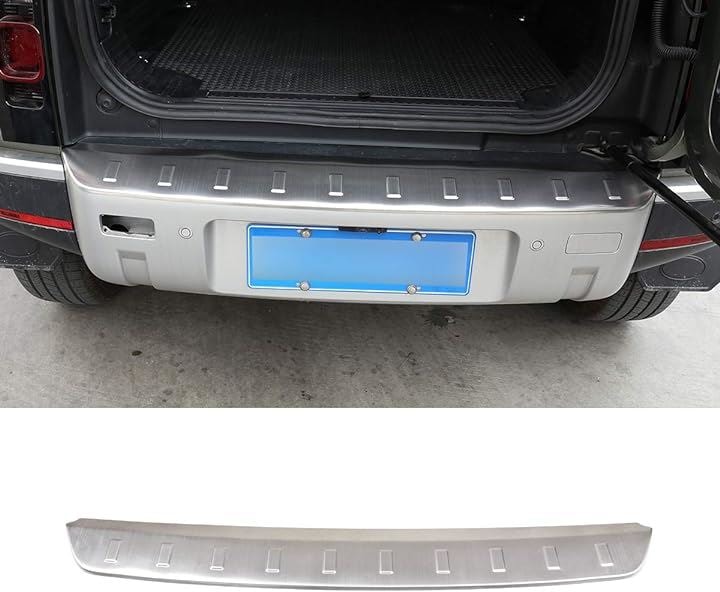 ランドローバーディフェンダー 90 110 2020-2024 専用 リア バンパープロテクター リアバンパーステップガード 外装パーツ アクセサリー ステンレス製(シルバー)