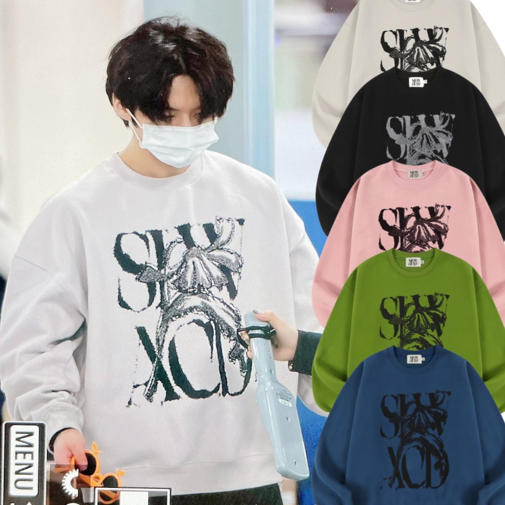 Stray Kids リノ 着用/PEACH SKIN RUSTY LOGO SWEATSHIRTS/ユニセックス/起毛O