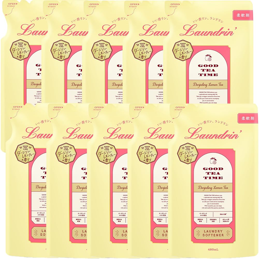 ランドリン 液体 柔軟剤 ダージリンレモンティーの香り 詰め替え 480ml (×10)