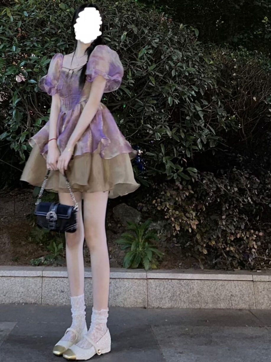 夏の新作ティーブレイクドーパミン衣装妖精プリンセスドレス純粋な欲望ホットガールワンラインカラーパフィードレス 5,679円