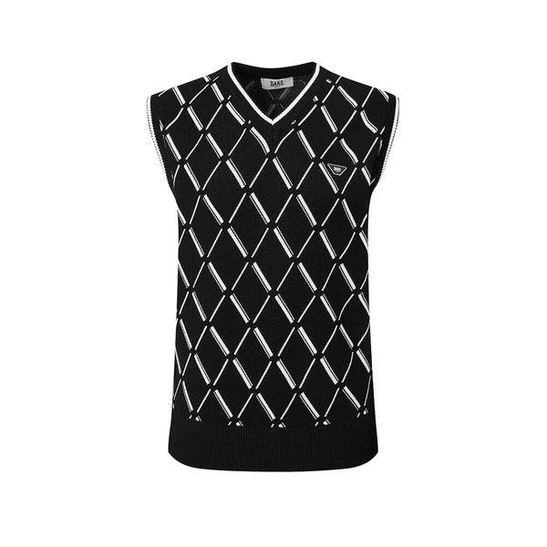 AK水原店 25FW 女性 アーガイルバードアイジャカードニットベスト DNSW5C653BK