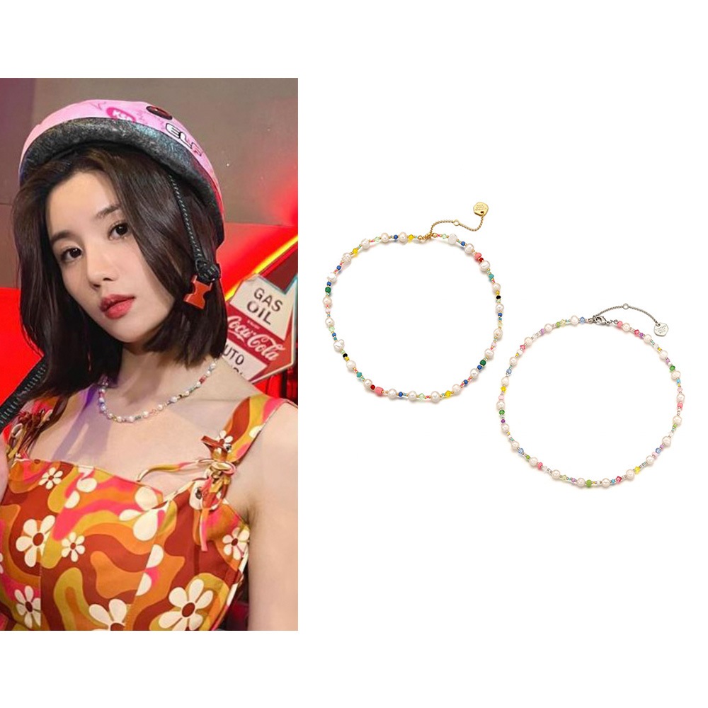 [BTSrm/Blackpinkジス/ジコ着用]パールアンドクリスタルビーズネックレス/防弾少年団ファッション BLACKPINKファッション 韓国ジュエリー