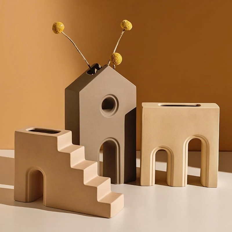 建築ジオメトリー セラミック 創造的な花瓶 5,090円