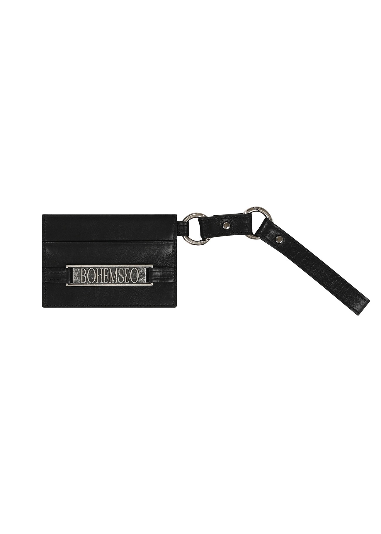 【BOHEMIANSEOUL】 LEATHER STRAP CARD HOLDER : BLACK