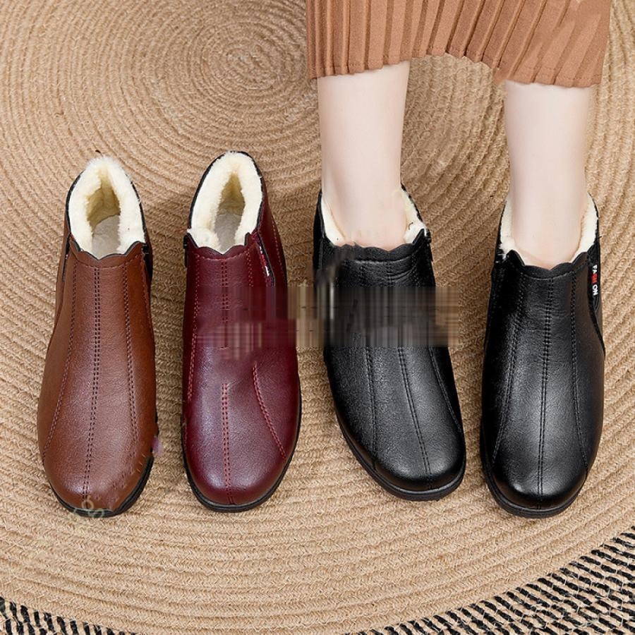 お年寄りスノーブーツ 高齢者用 滑り止め 歩きやすい 疲れにくい ウィンターブーツ レディース スニーカー クラシック 冬 防水 保温 無地 おしゃれ