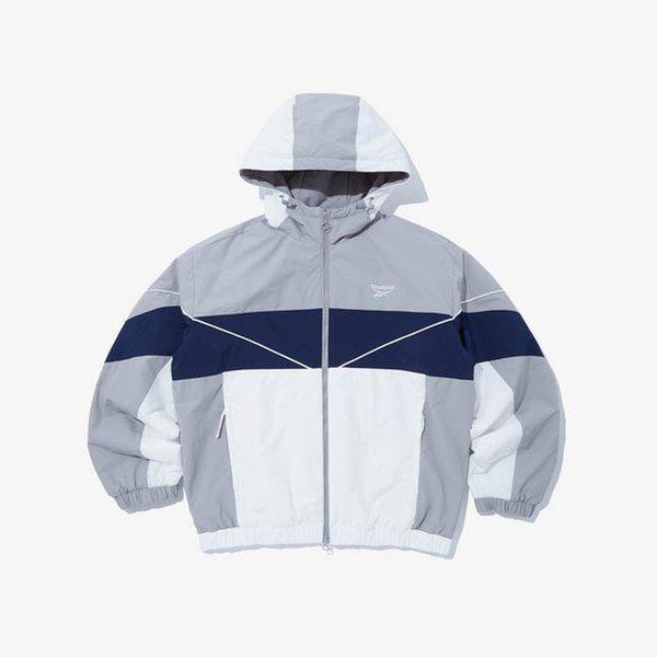 スポーティカラーブロックパディングジャケット - ライトグレー REJU-6EP10-G1