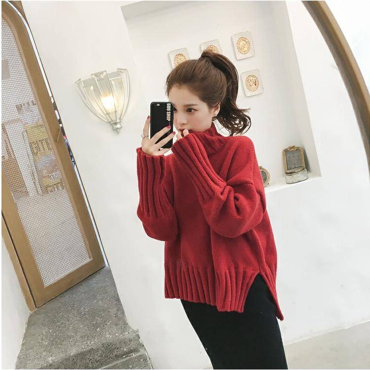 トップス ニット セーター レディース ハイネック タートルネック リブ 長袖 厚手 あたたかい ゆる 無地 カジュアル おしゃれ かわいい 韓国 大きいサイズ L XL 2XL 3XL 4XL 青