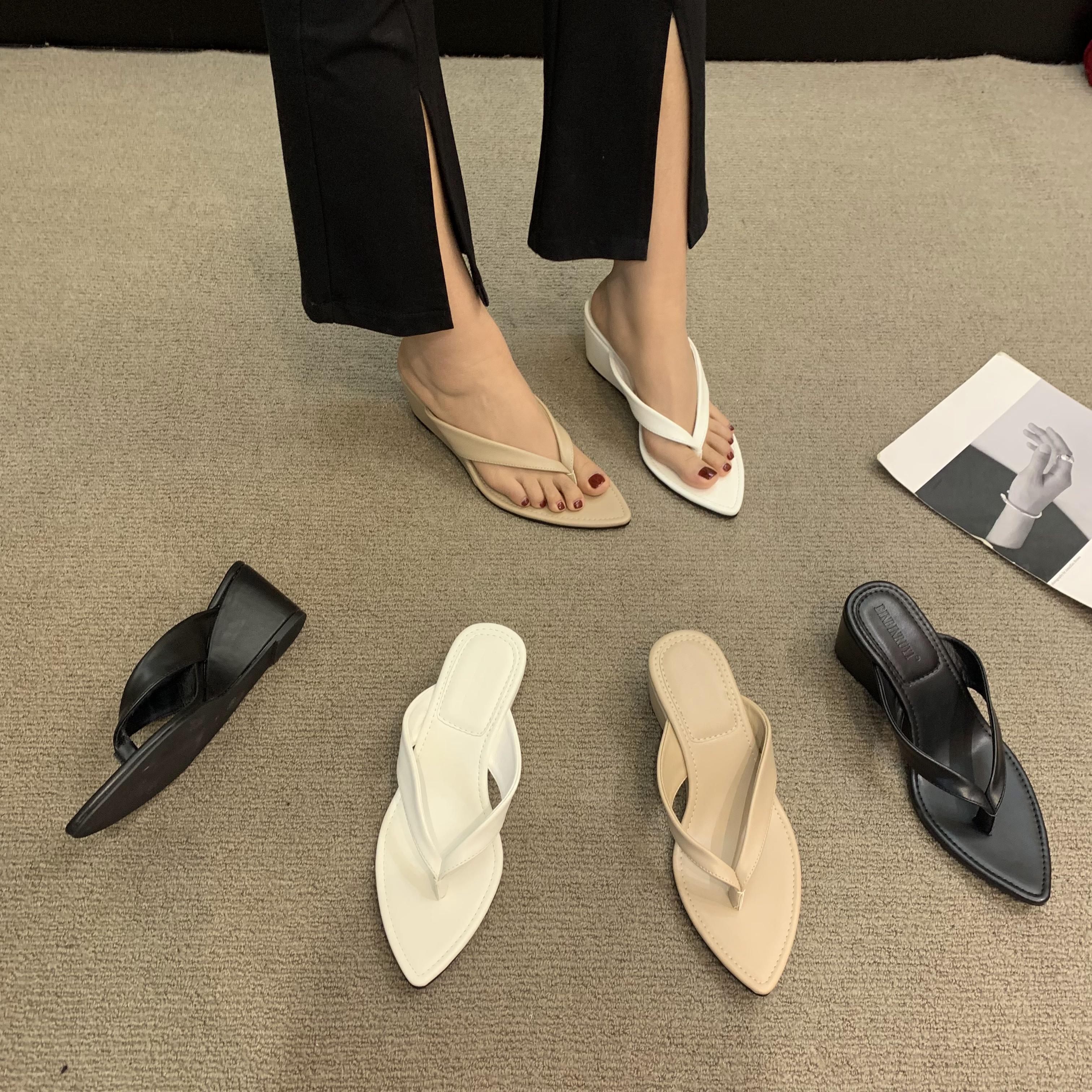 サンダル スリッパ ミュール トングサンダル 大人可愛い ウェッジソール 厚底 オシャレ フェイクレザー 旅行 カジュアル シンプル お出かけ ビーチ 春夏 20代 30代 女性用