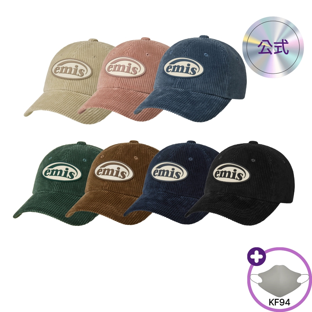 [韓国人気帽子/プレゼント] RUBBER PATCH CORDUROY BALL CAP 7色