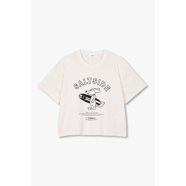 プリントクロップ半袖ニット 9106252210002