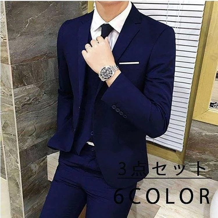 入学式スーツ上下セット3点面接事務服入社ビジネスオフィスメンズlスーツセット通勤フォーマルおしゃれ細身作り気質優雅着痩せ