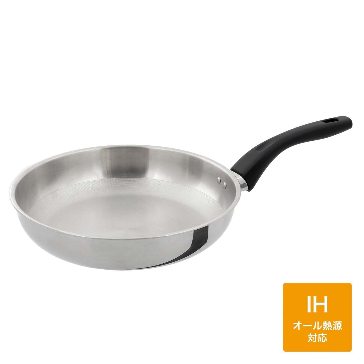 ベストコ ドットリッチ ステンレス3層鋼フライパン26cm/ミラー ND-243 熱伝導 オール熱源対応 ふっ素樹脂不使用