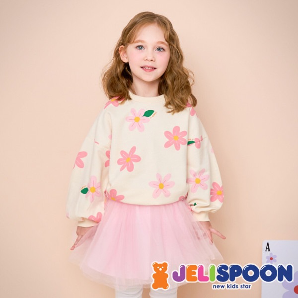 フラワーポンシャスカート上下服/子供服