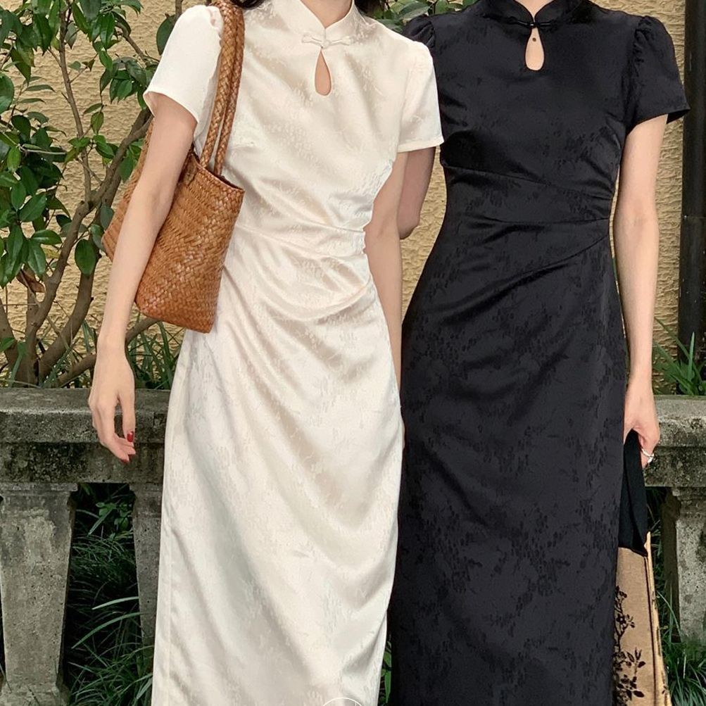 2024夏韓国風チャイナドレス女性の夏の国民風改良新風ドレス
